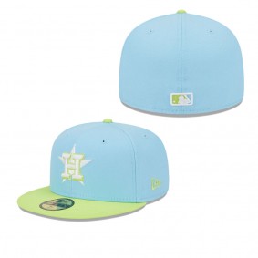 Men's Houston Astros Light Blue Neon Green Spring Color Two-Tone 59FIFTY Fitted Hat