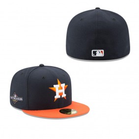 Men's Houston Astros Navy Orange 2023 Postseason Side Patch 59FIFTY Fitted Hat