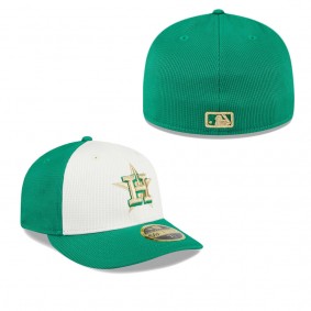 Men's Houston Astros White Green 2024 St. Patrick's Day Low Profile 59FIFTY Fitted Hat