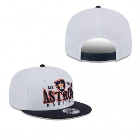 Men's Houston Astros White Navy Crest 9FIFTY Snapback Hat