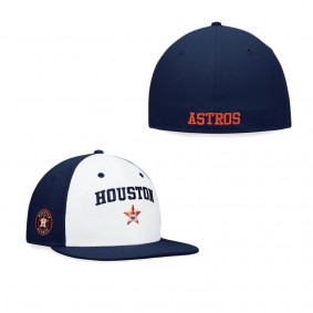 Men's Houston Astros White Navy Iconic Color Blocked Fitted Hat