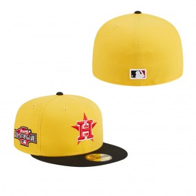 Men's Houston Astros Yellow Black Grilled 59FIFTY Fitted Hat