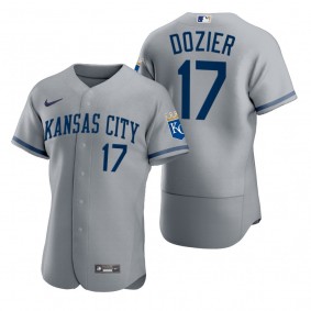 Men's Kansas City Royals Hunter Dozier Gray 2022 Authentic Jersey