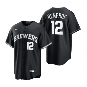 Milwaukee Brewers Hunter Renfroe Nike Black White Replica Official Jersey