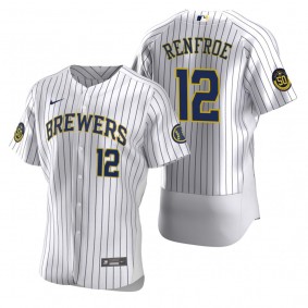 Men's Milwaukee Brewers Hunter Renfroe White Authentic Home Jersey