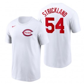Reds Hunter Strickland White 2022 Field of Dreams T-Shirt