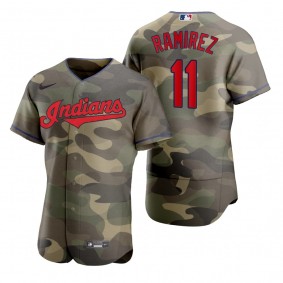 Cleveland Indians Jose Ramirez Camo Authentic 2021 Armed Forces Day Jersey