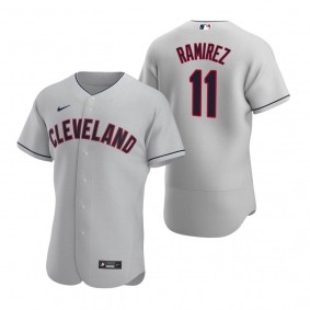 Men's Cleveland Indians Jose Ramirez Nike Gray Authentic 2020 Road Jersey