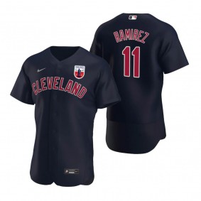 Men's Cleveland Indians Jose Ramirez Nike Navy Negro Leagues Authentic Jersey