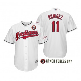 2019 Armed Forces Day Jose Ramirez Cleveland Indians White Jersey