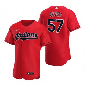 Men's Cleveland Indians Shane Bieber Nike Red Authentic 2020 Alternate Jersey