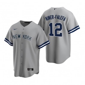 Men's New York Yankees Isiah Kiner-Falefa Nike Gray Replica Road Jersey