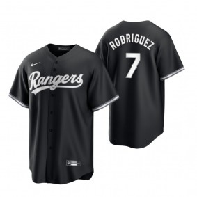 Texas Rangers Ivan Rodriguez Nike Black White 2021 All Black Fashion Replica Jersey
