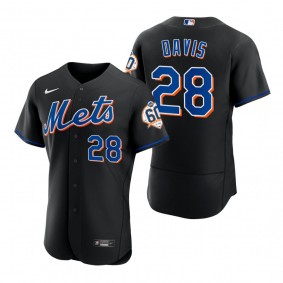 Men's New York Mets J.D. Davis Black 60th Anniversary Alternate Authentic Jersey