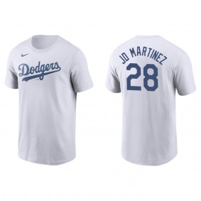 J.D. Martinez Men's Los Angeles Dodgers Cody Bellinger Nike White Name & Number T-Shirt