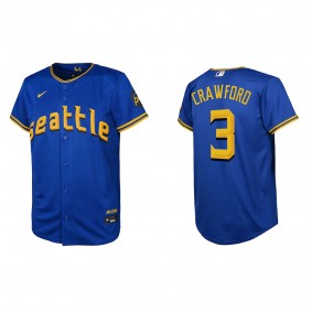 J.P. Crawford Youth Seattle Mariners Royal 2023 City Connect Replica Jersey