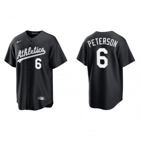Jace Peterson Oakland Athletics Nike Black White Replica Jersey