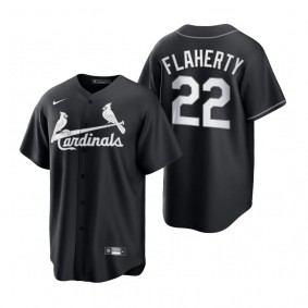 St. Louis Cardinals Jack Flaherty Nike Black White 2021 All Black Fashion Replica Jersey