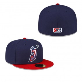 Men's Jacksonville Jumbo Shrimp Navy Authentic Collection Alternate Logo 59FIFTY Fitted Hat
