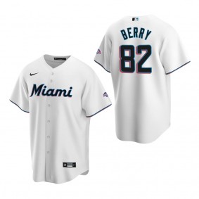 Jacob Berry Miami Marlins White Debut Patch Home Replica Jersey