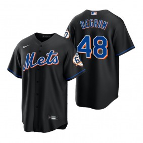 Men's New York Mets Jacob deGrom Nike Black 60th Anniversary Replica Jersey