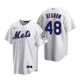 New York Mets Jacob deGrom Nike White 60th Anniversary Replica Jersey
