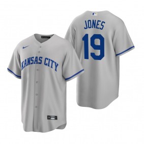 Kansas City Royals JaCoby Jones Nike Gray Replica Road Jersey