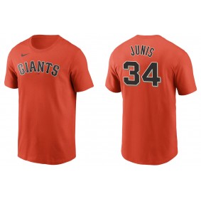Men's San Francisco Giants Jake Junis Orange Name & Number T-Shirt