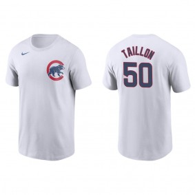 Jameson Taillon Men's Chicago Cubs Javier Baez Nike White Name & Number T-Shirt