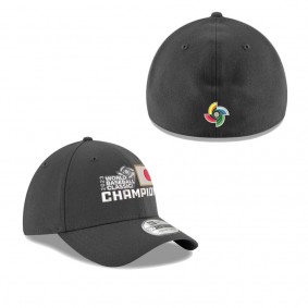 Men's Japan Baseball Graphite 2023 World Baseball Classic Champions Locker Room Replica 39THIRTY Flex Hat