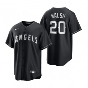 Los Angeles Angels Jared Walsh Nike Black White 2021 All Black Fashion Replica Jersey
