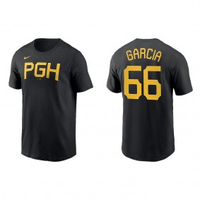 Jarlin Garcia Pittsburgh Pirates Black 2023 City Connect Wordmark T-Shirt
