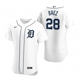 Men's Detroit Tigers Javier Baez White Authentic Home Jersey
