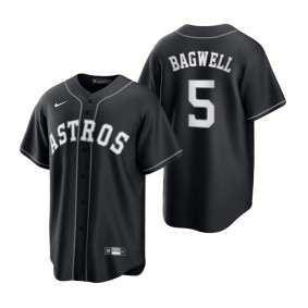 Houston Astros Jeff Bagwell Nike Black White 2021 All Black Fashion Replica Jersey