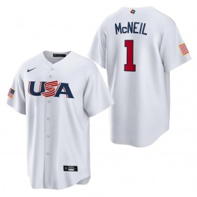 Jeff McNeil Men's USA Baseball White 2023 World Baseball Classic Replica Jersey