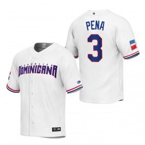 Jeremy Pena Men's Dominican Republic Baseball White 2023 World Baseball Classic Replica Jersey