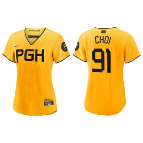 Ji-Man Choi Women Pittsburgh Pirates Gold 2023 City Connect Replica Jersey