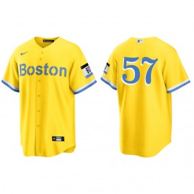 Joely Rodriguez Boston Red Sox Nike Gold Light Blue City Connect Replica Jersey
