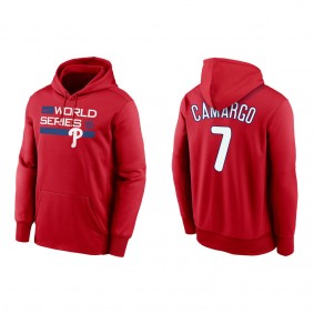 Johan Camargo Philadelphia Phillies Red 2022 World Series Authentic Collection Dugout Pullover Hoodie