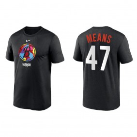 John Means Baltimore Orioles Black 2023 City Connect Large Logo T-Shirt