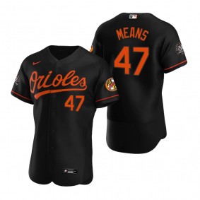 Men's Baltimore Orioles John Means Nike Black 30th Anniversary Authentic Jersey