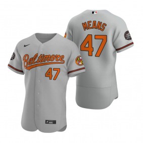Men's Baltimore Orioles John Means Nike Gray 30th Anniversary Authentic Jersey