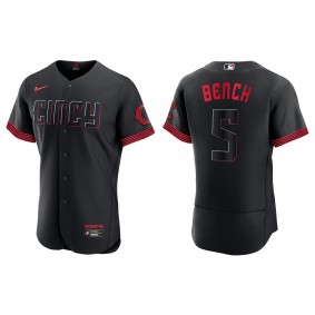 Johnny Bench Cincinnati Reds Nike Black 2023 City Connect Authentic Jersey