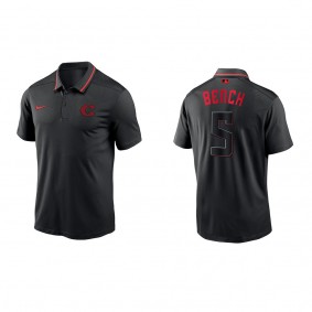 Johnny Bench Cincinnati Reds Nike Black 2023 City Connect Knit Performance Polo