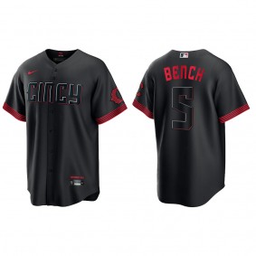 Johnny Bench Cincinnati Reds Nike Black 2023 City Connect Replica Jersey