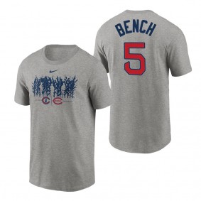 Reds Johnny Bench Gray 2022 Field of Dreams Cornfield Matchup T-Shirt