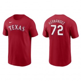Rangers Jonathan Hernandez Red Name & Number T-Shirt