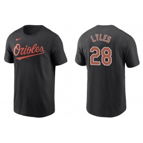 Men's Baltimore Orioles Jordan Lyles Black Name & Number T-Shirt