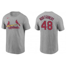 Men's St. Louis Cardinals Jordan Montgomery Gray Name & Number T-Shirt