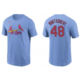 Men's St. Louis Cardinals Jordan Montgomery Light Blue Name & Number T-Shirt